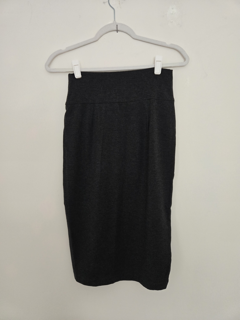 Eileen Fisher Charcoal Gray Knit Pencil Skirt Normcore Quiet Luxury Petite
